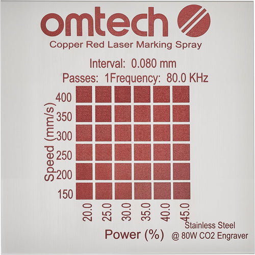 OMTech Laser Marking Spray for Stainless Steel — Black 13 oz or Copper Red 8 oz