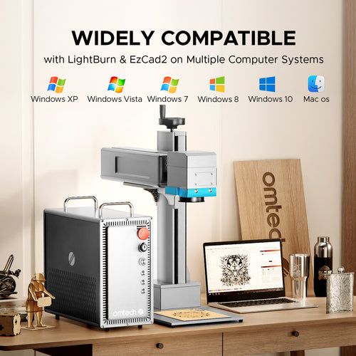 OMTech 50W Split Fiber Laser Engraving Machine with 6.9