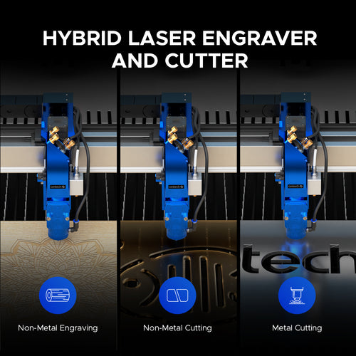 OMTech Pro 3655 Hybrid 150W Laser Cutting and Engraving Machine with 34'' x 54'' Working Area, Autofocus and Built-in Water Chiller