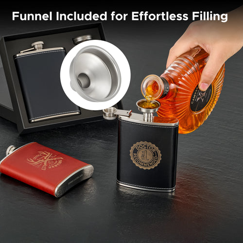 OMTech Hip Flasks for Liquor, Drinking Vessels for Whiskey Vodka Rum Gin More