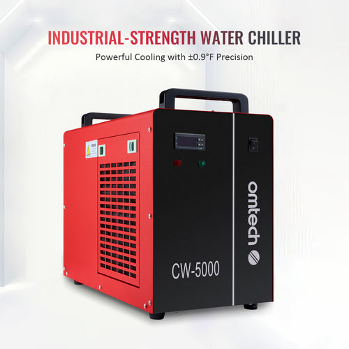 Pre-Owned OMTech CW-5000 Industrial Water Chiller for 50-100W CO2 Laser Engraving Machine