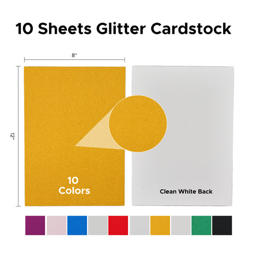 OMTech No-Shed Glitter Cardstock Paper for Crafts, 100 Sheets