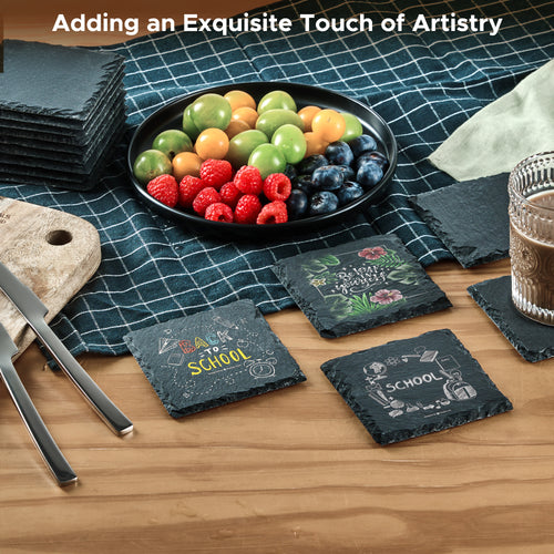 OMTech 18 Pack Square Stone Coasters Set for Laser Engraving