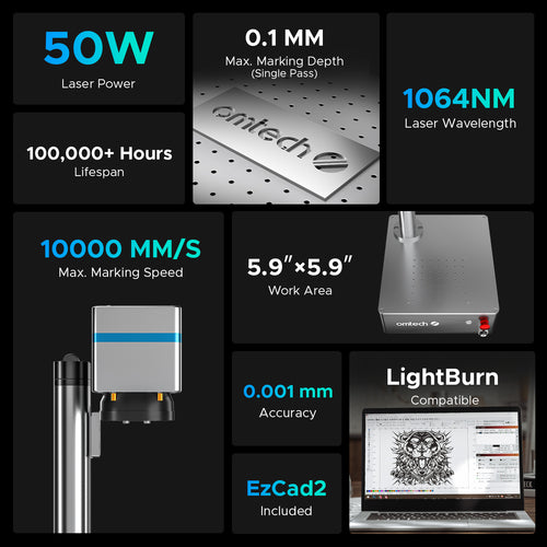 Pre-Owned Galvo Compact 50 - 50W Integrated Fiber Laser Marker Engraving Machine with 5.9