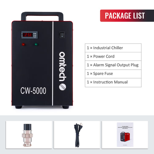 Pre-Owned OMTech CW-5000 Industrial Water Chiller for 50-100W CO2 Laser Engraving Machine