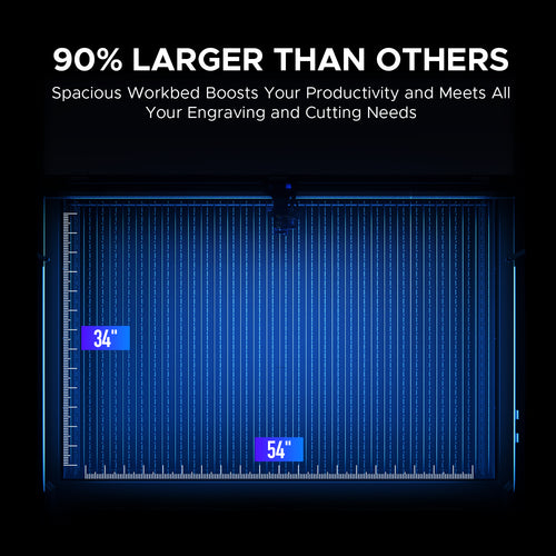 OMTech Pro 3655 Hybrid 150W Laser Cutting and Engraving Machine with 34'' x 54'' Working Area, Autofocus and Built-in Water Chiller
