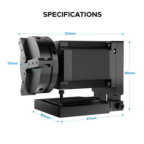70mm Rotary Axis Attachment for Fiber Laser Engraver(FOR ALL FIBER MACHINES)