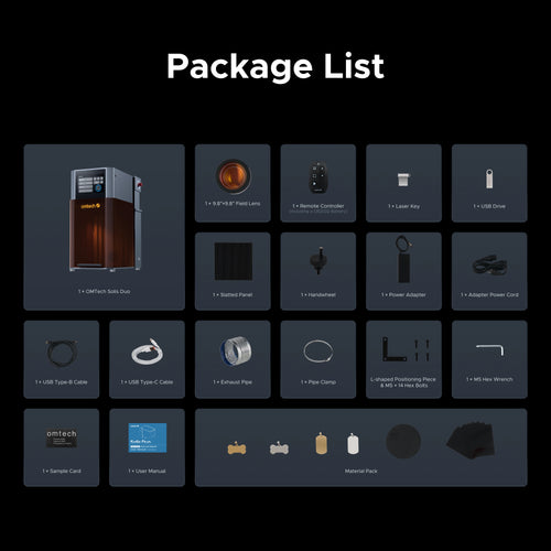 OMTech Solis Duo 20W Fiber & 20W Diode Dual Laser Engraver