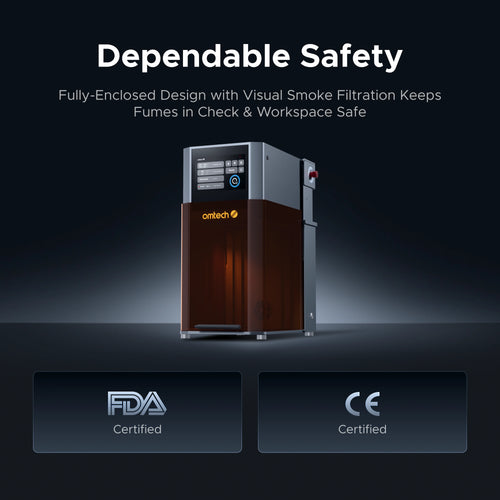 OMTech Solis Duo 30W Fiber & 20W Diode Dual Laser Engraver with Autofocus