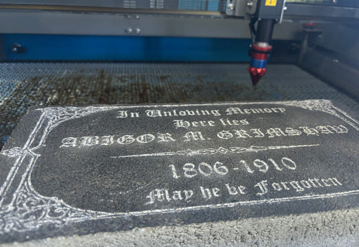 laser engraved gravestone