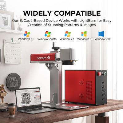 OMTech MOPA 100W Split Fiber Laser Engraving Machine with 6.9" x 6.9" Working Area
