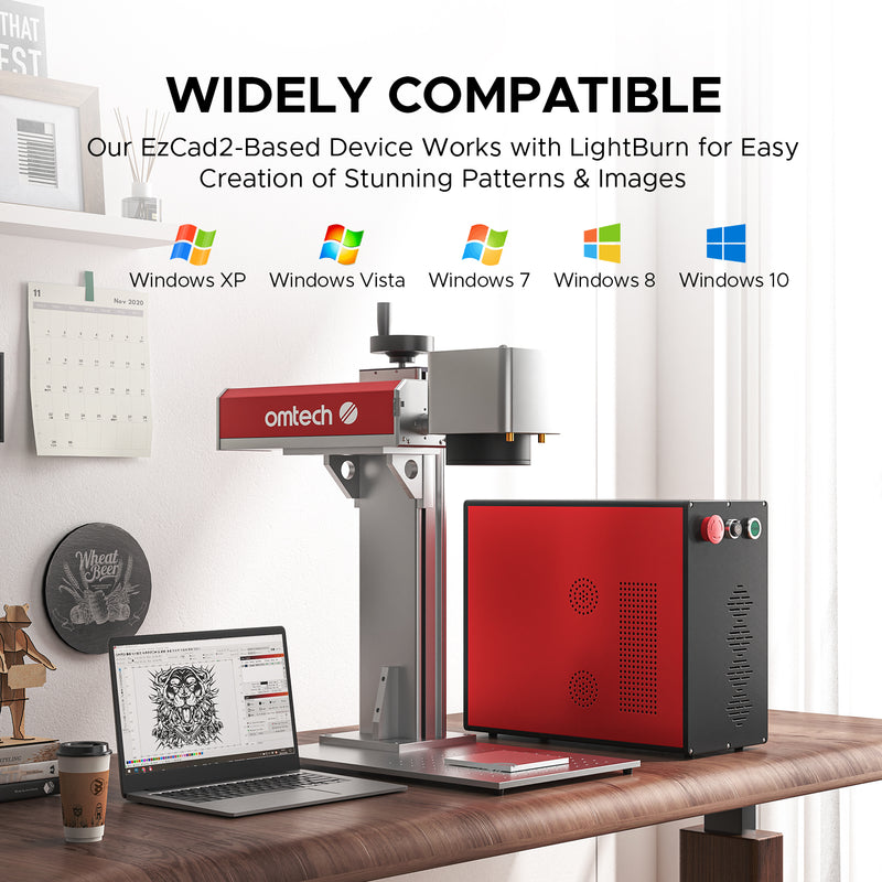OMTech MOPA 100W Split Fiber Laser Engraving Machine with 6.9" x 6.9" Working Area
