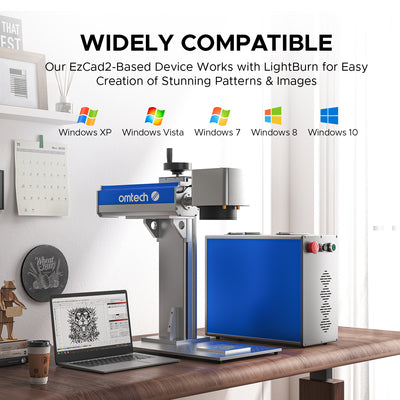 OMTech Galvo 50W Split Fiber Laser Engraver for Metal with 7.9" x 7.9" Working Area
