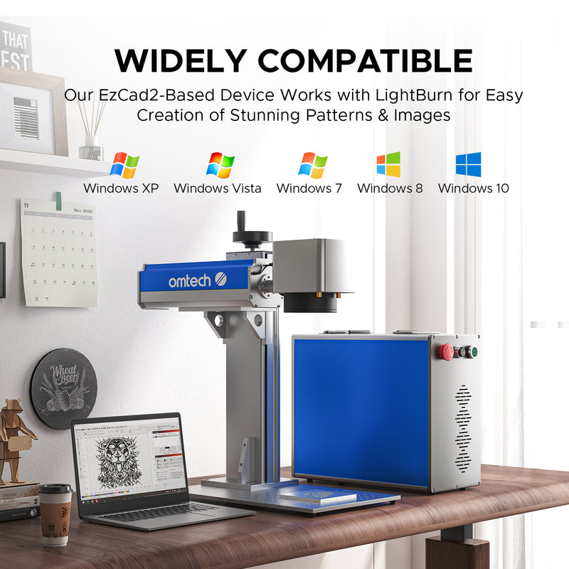 OMTech Galvo 50W Split Fiber Laser Engraver for Metal with 7.9" x 7.9" Working Area