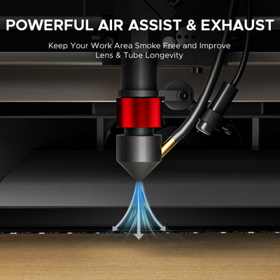 Pre-Owned DF0812-40BN - K40+ - 40W CO2 Desktop Laser Engraver Machine with 8” x 12” Working Area, Compatible with LightBurn, LCD Display, and Red Dot Pointer (Blue)
