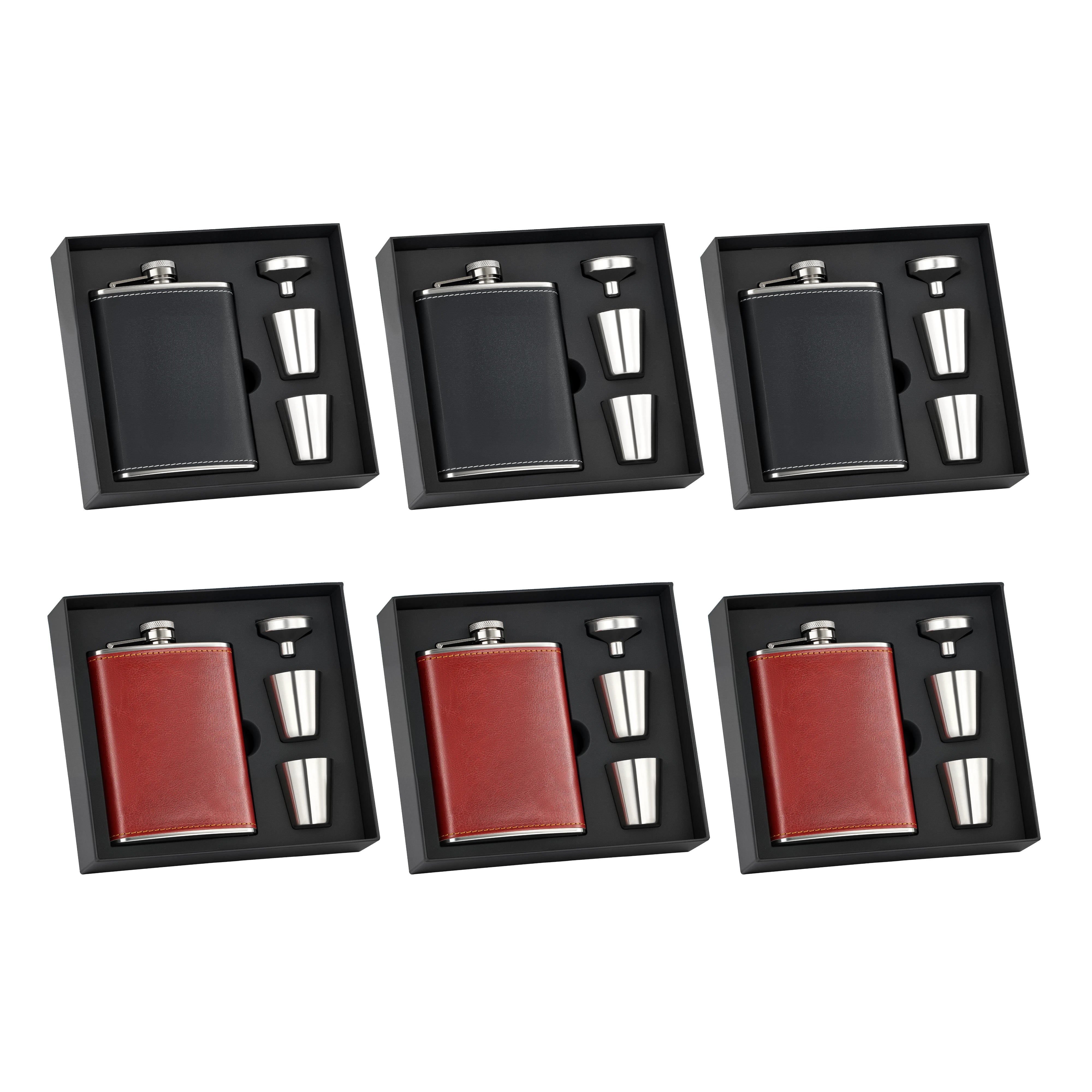 OMTech Hip Flasks for Liquor, Drinking Vessels for Whiskey Vodka Rum Gin More