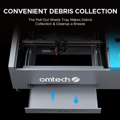 Pre-Owned DF0812-40BN - K40+ - 40W CO2 Desktop Laser Engraver Machine with 8” x 12” Working Area, Compatible with LightBurn, LCD Display, and Red Dot Pointer (Blue)