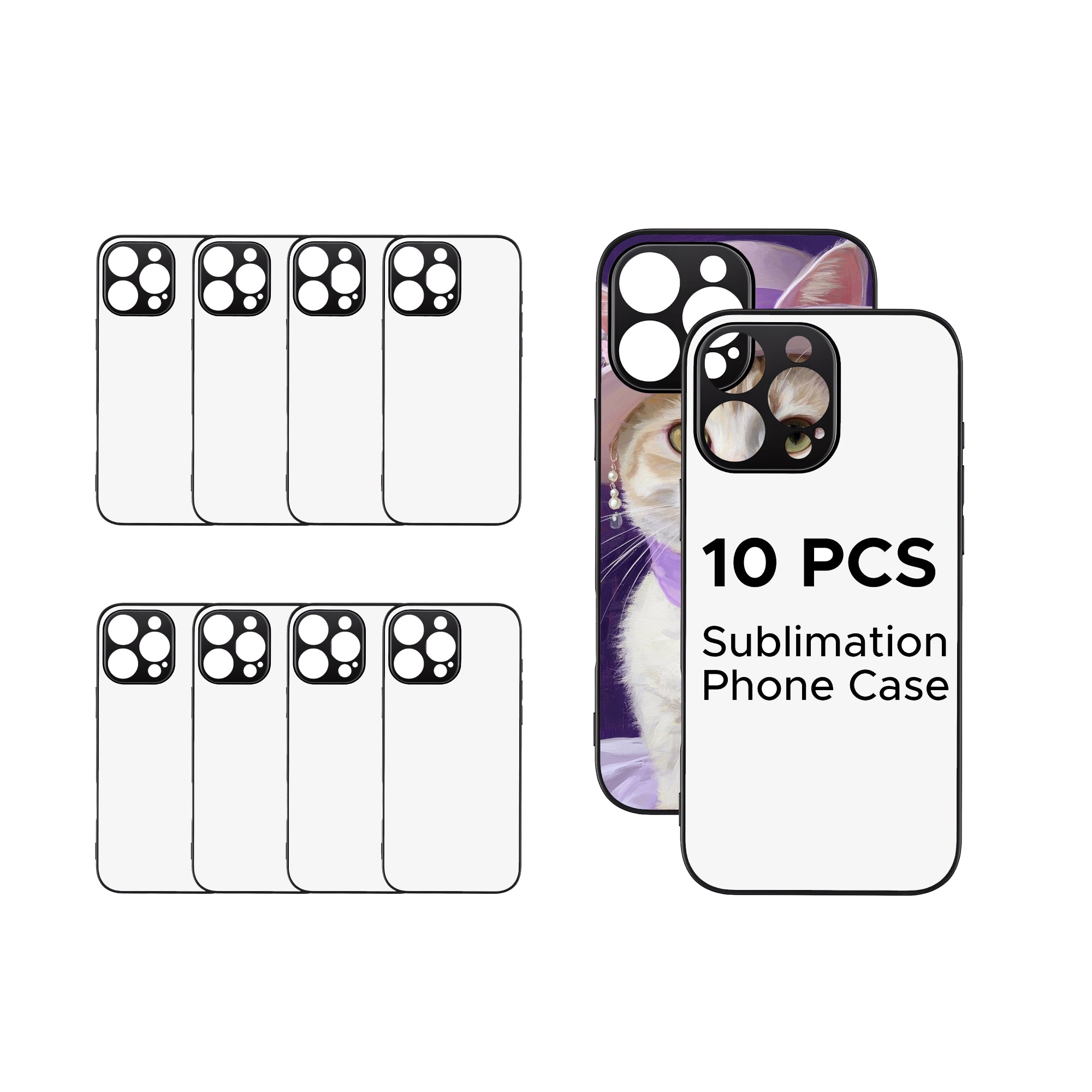 OMTech 10 Pack UV Printable Sublimation Blank Phone Cases for iPhone 16 Pro & Pro Max