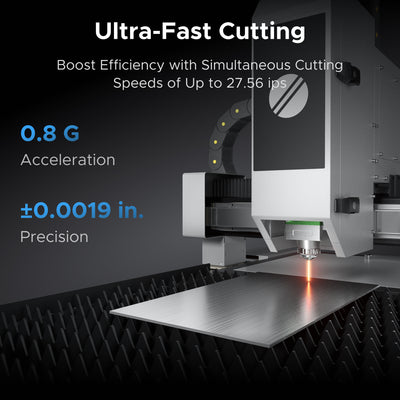 OMTech FC-22 1500W Fully Enclosed Fiber Laser Cutting Machine with Front & Back Pass Through & Built-in Water Chiller