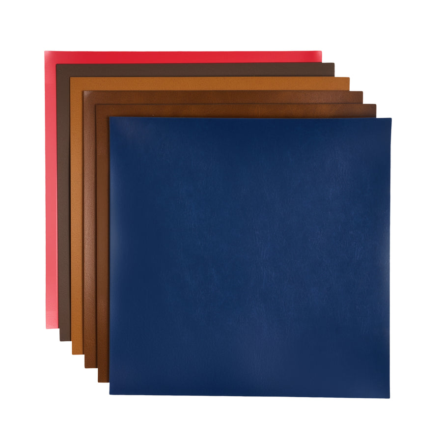 OMTech 12 Pack PU Leather Sheets, 12" x 12" 1.1mm Leather Blanks for Laser Engraving, 6 Colors Non Self Adhesive Leatherette Patches Laser Engraver Accessories Supplies for DIY Custom Crafts