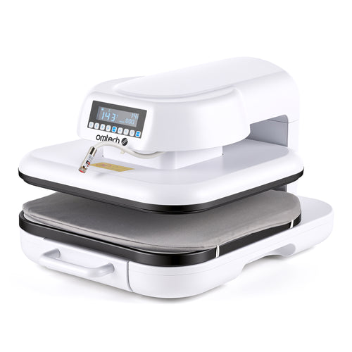 OMTech heat press machine for DTF transfers and custom apparel