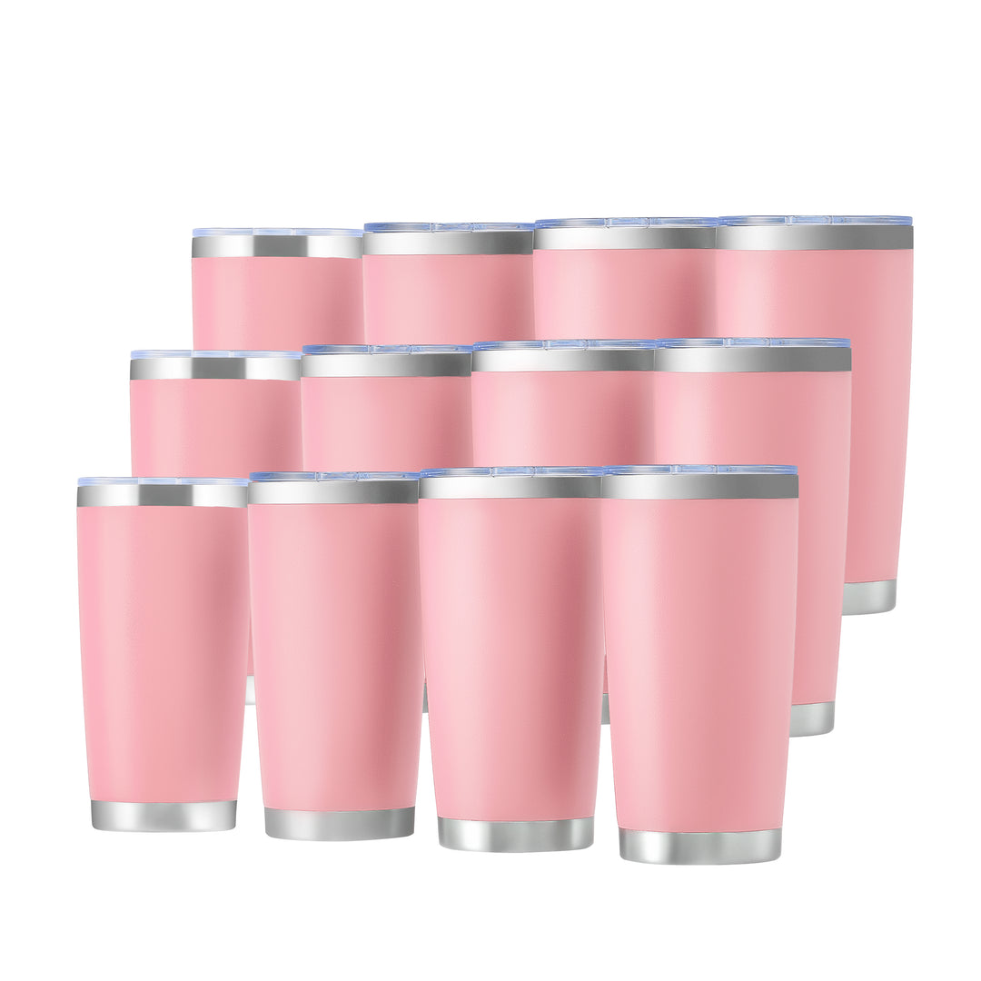 OMTech 20 oz Tumblers Bulk 12pc Stainless Steel Tumbler Set with Lid &