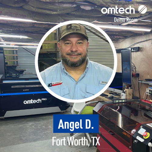 Laser Engraving in Fort Worth, Texas | Demo Room Host - Angel D.