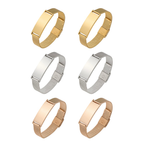 OMTech Medical Alert ID Bracelets, Stainless Steel Adjustable Wrist Straps for Men Women Kids