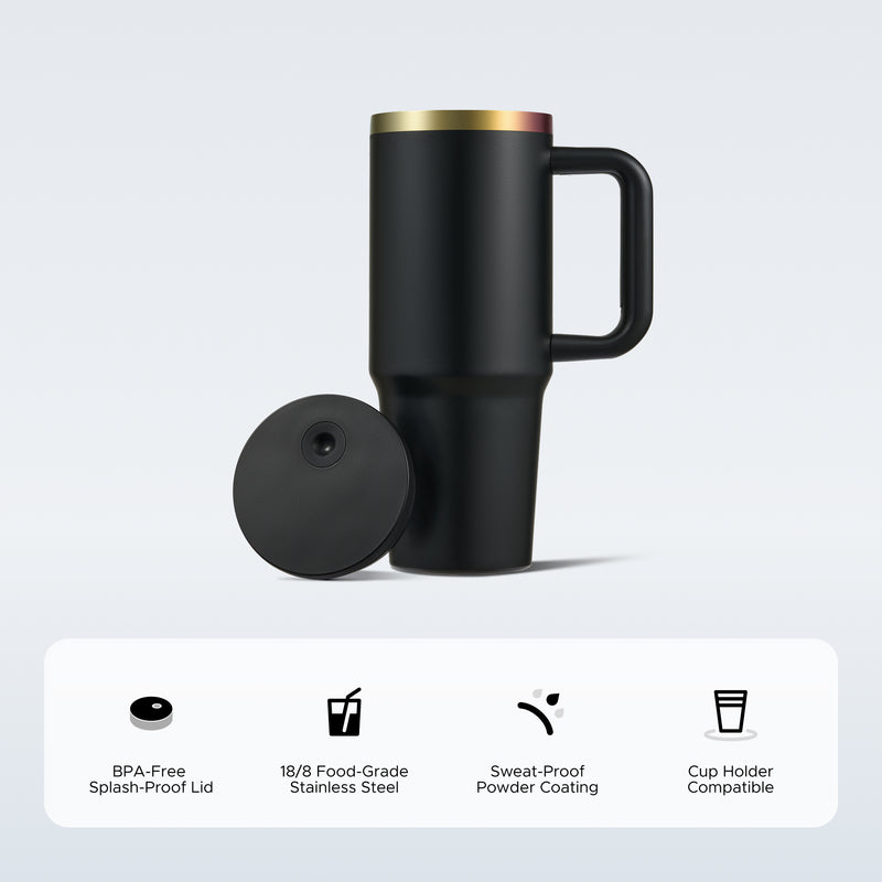 OMTech 30 oz. Tumblers with Handle & Lid, 12 Pack Tumbler Bulk with Double Wall Vacuum Insulation