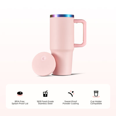 OMTech 40 oz. Tumblers with Handle & Lid, 12 Pack Tumbler Bulk with Double Wall Vacuum Insulation