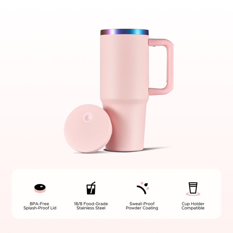 OMTech 40 oz. Tumblers with Handle & Lid, 12 Pack Tumbler Bulk with Double Wall Vacuum Insulation