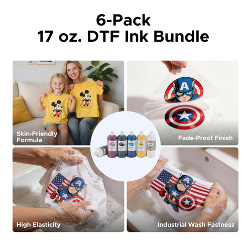 OMTech CMYKWW DTF Ink Bundle