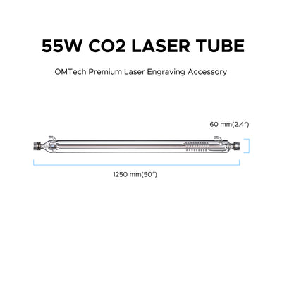 55W CO2 Laser Tube for Laser Engraver Cutting Machine [Compatible with Polar Lite 55W Desktop CO2 Laser Engraver]