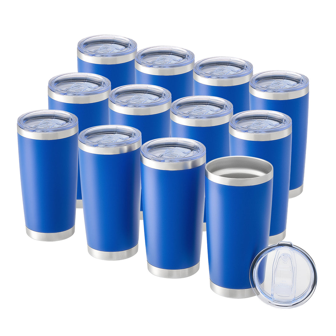 OMTech 20 oz Tumblers Bulk 12pc Stainless Steel Tumbler Set with Lid &