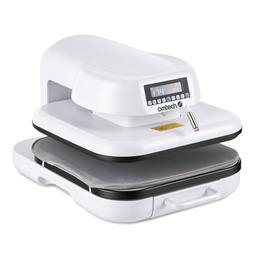 OMTech heat press machine for DTF transfers and custom apparel