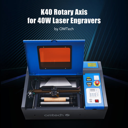 OMTech K40 Rotary Axis for K40+ CO₂ Laser Engravers