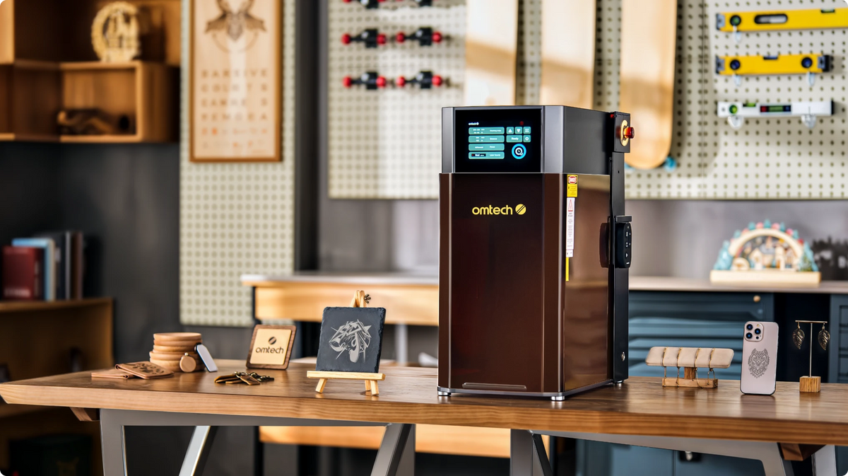 OMTech Solis Duo 30W Fiber & 20W Diode Dual Laser Engraver with Autofo