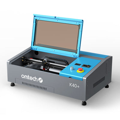 Pre-Owned DF0812-40BN - K40+ - 40W CO2 Desktop Laser Engraver Machine with 8” x 12” Working Area, Compatible with LightBurn, LCD Display, and Red Dot Pointer (Blue)
