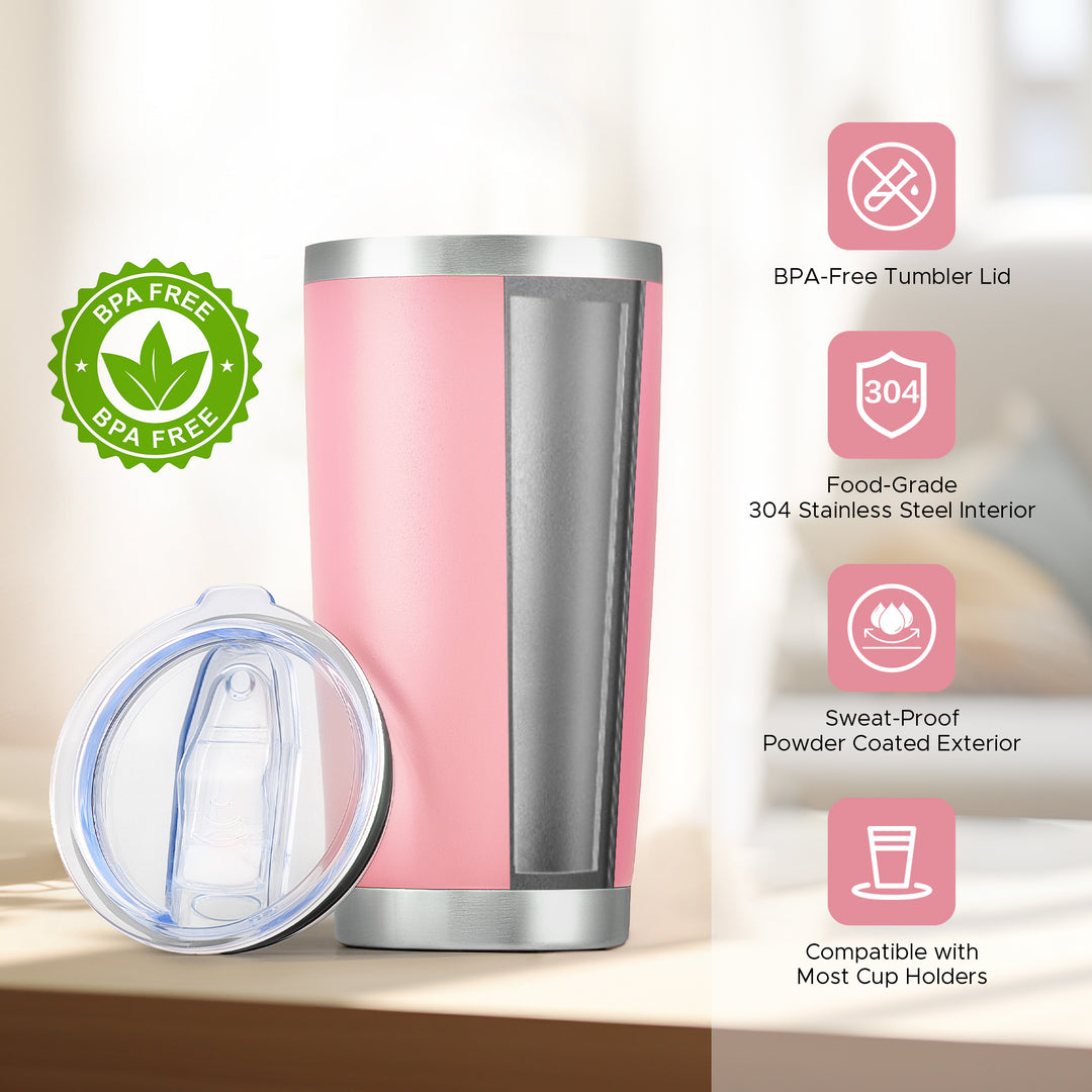 OMTech 20 oz Tumblers Bulk 12pc Stainless Steel Tumbler Set with Lid &