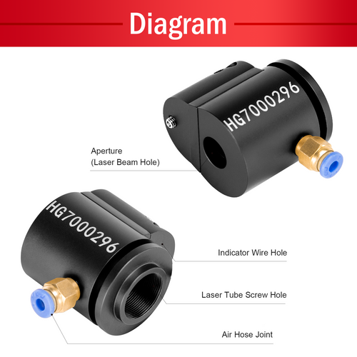 Laser Engraving Beam Red Light Indicator with Battery Box