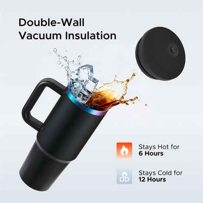 OMTech 30 oz. Tumblers with Handle & Lid, 12 Pack Tumbler Bulk with Double Wall Vacuum Insulation