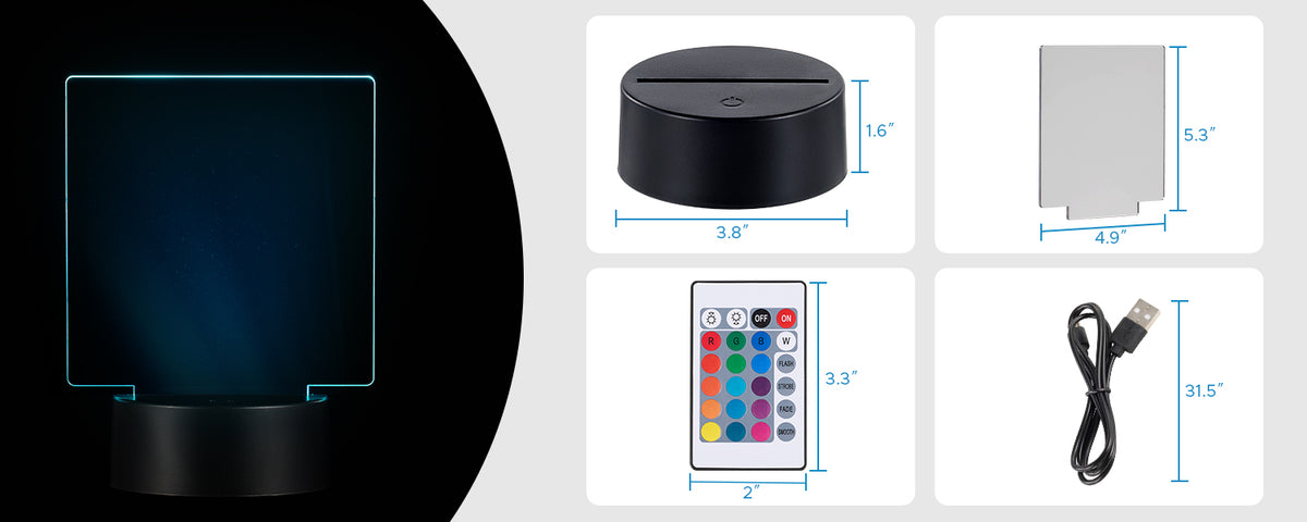 OMTech 12 Sets LED Light Base with Acrylic Blank Sheets, Acrylic LED L