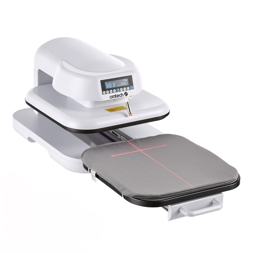 OMTech heat press machine for DTF transfers and custom apparel