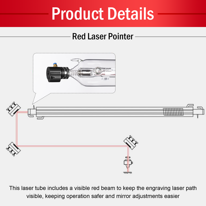 Laser Engraving Beam Red Light Indicator with Battery Box