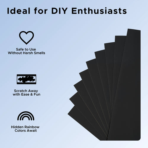 OMTech 100pc Rainbow Scratch Paper Set, 11