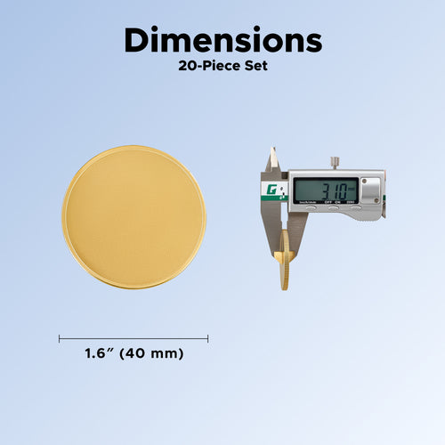 OMTech Blank Brass Challenge Coins, 40 mm 20pc Custom Coin Set for Laser Engraving with 10 Brass & 10 Silver