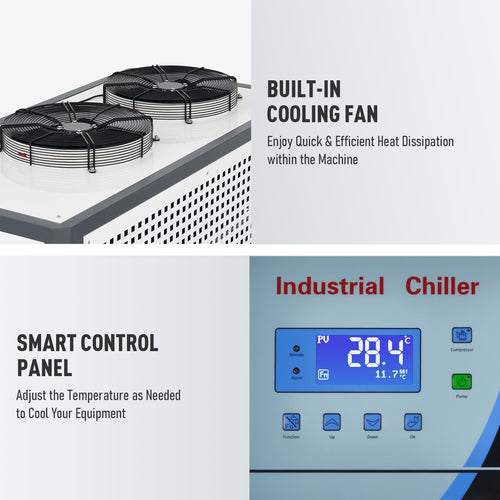 Pre-Owned OMTech 53gal Industrial Water Chiller CWTH15 22hp Cooler for Laser Engraving &c