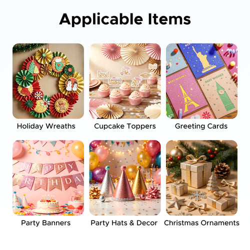 OMTech No-Shed Glitter Cardstock Paper for Crafts, 100 Sheets