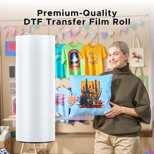 OMTech 15 x 328 ft DTF transfer film roll for direct-to-film printing