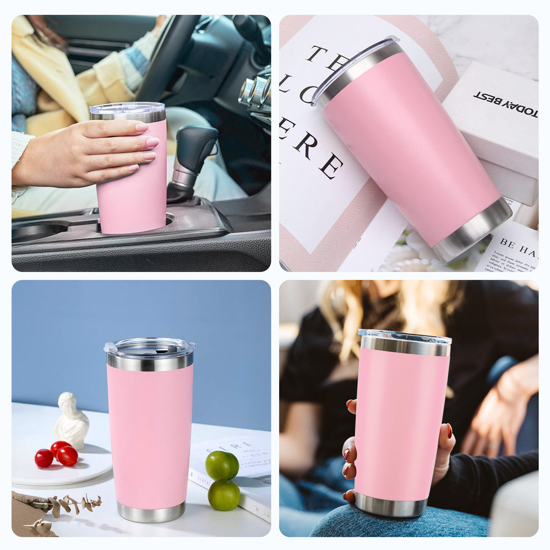 OMTech 20 oz Tumblers Bulk 12pc Stainless Steel Tumbler Set with Lid &